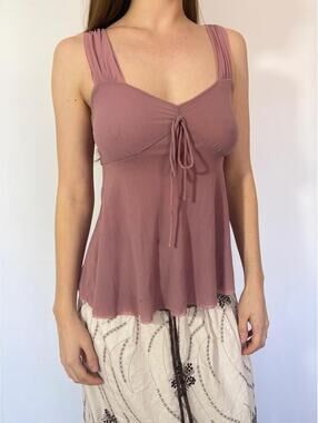 Pink Mesh Sweet Pea Y2K Fairy Coquette Top
